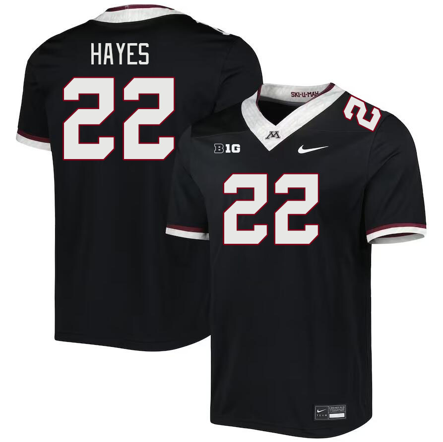 Men #22 Donielle Hayes Minnesota Golden Gophers College Football Jerseys Stitched Sale-Black